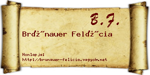 Brünauer Felícia névjegykártya